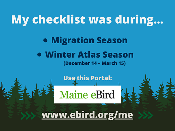 Choose this link if your checklist was during Migration Season or Winter Atlas Season